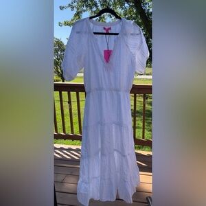 Betsey Johnson Confetti Layer Maxi White Dress;Size:M